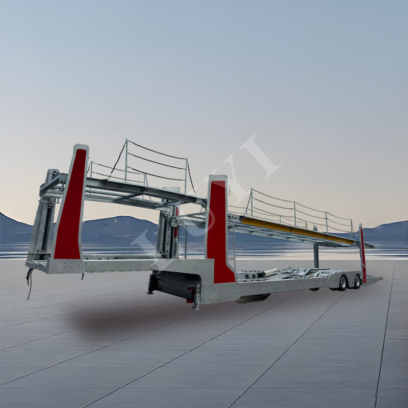 Bisarca a due piani con sollevamento a 2 assi da 17 metri Bisarca a due piani con sollevamento a 2 assi da 17 metri