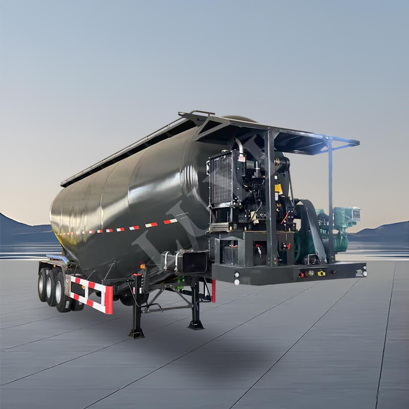 Semirimorchio con cisterna di cemento sfuso addensato in acciaio al carbonio da 35 metri cubi a 3 assi Semirimorchio con cisterna di cemento sfuso addensato in acciaio al carbonio da 35 metri cubi a 3 assi