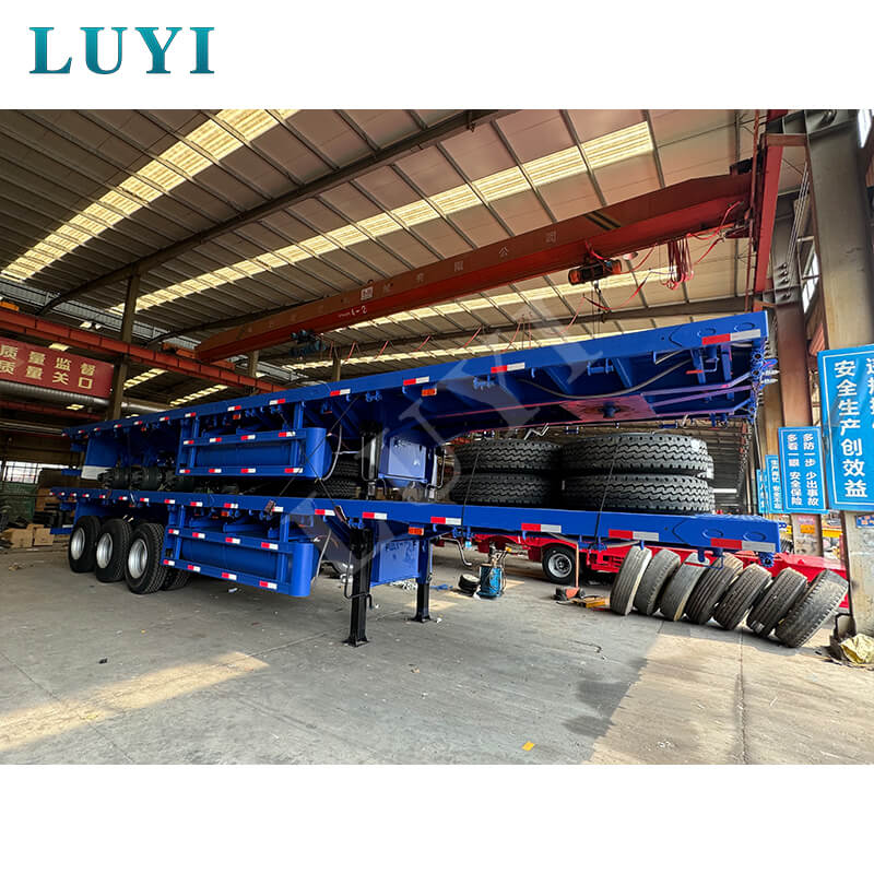 Semirimorchio a pianale a 3 assi da 4 piedi e 50 tonnellate in vendita