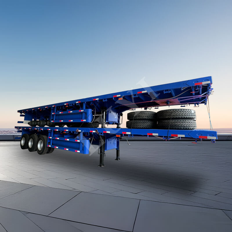 Semirimorchio a pianale ribassato a 3 assi da 50 tonnellate in vendita