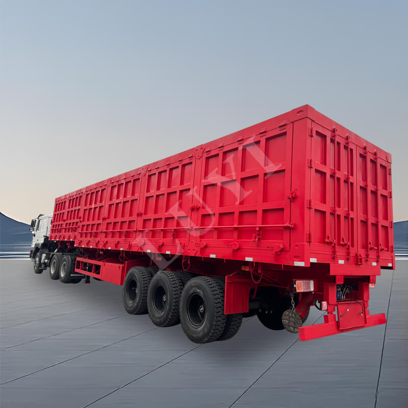 Semirimorchio con sponde laterali ribaltabili a 3 assi da 60-80 tonnellate
