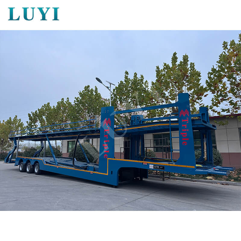 Semirimorchio trasporto auto a 3 assi, rimorchio portacontainer da 17 metri