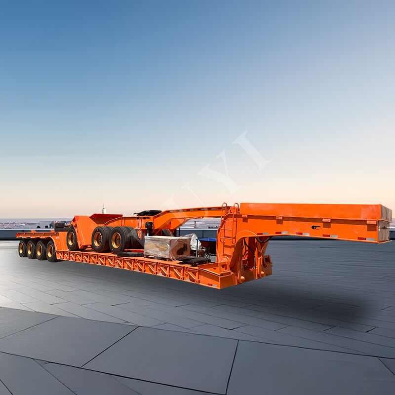 Semirimorchio a pianale ribassato a collo di cigno da 100 tonnellate a 4 assi