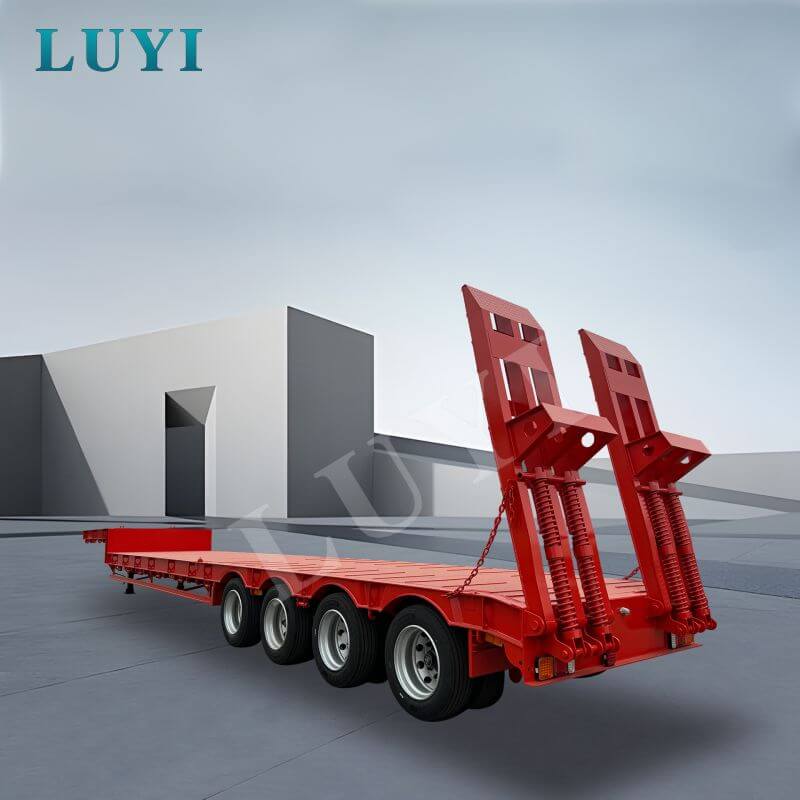 Semirimorchio a pianale ribassato a collo di cigno da 60 tonnellate a 4 assi
