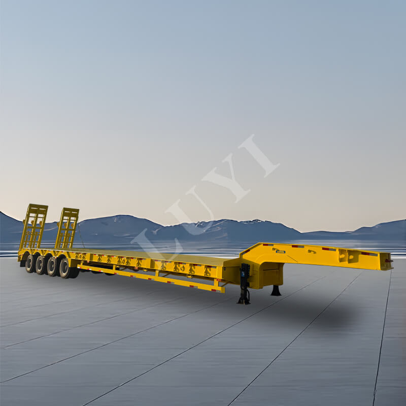 Rimorchio ribassato a collo d'oca personalizzato a 4 assi da 80 tonnellate