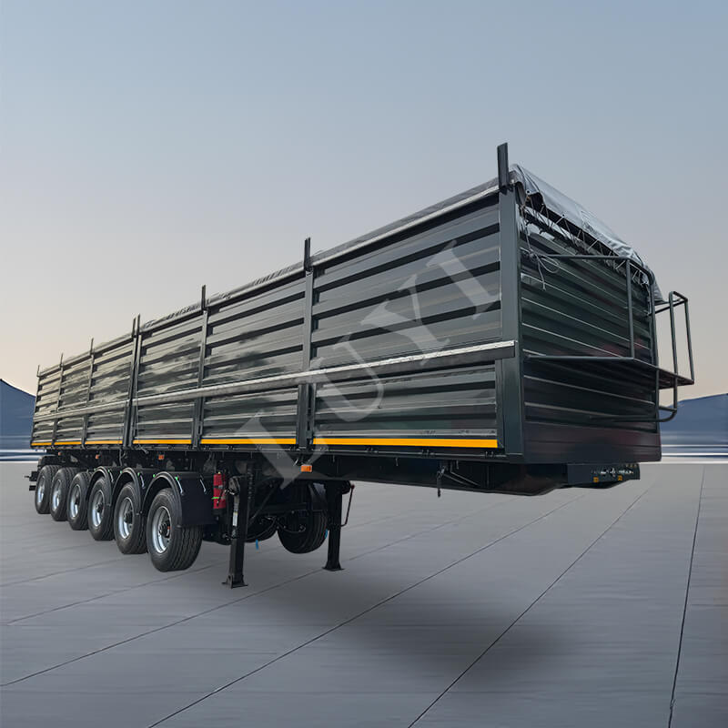 Semirimorchio con pareti laterali personalizzato con capacità di carico di 6 assi e capacità di carico di 100 tonnellate Semirimorchio con pareti laterali personalizzato con capacità di carico di 6 assi e capacità di carico di 100 tonnellate