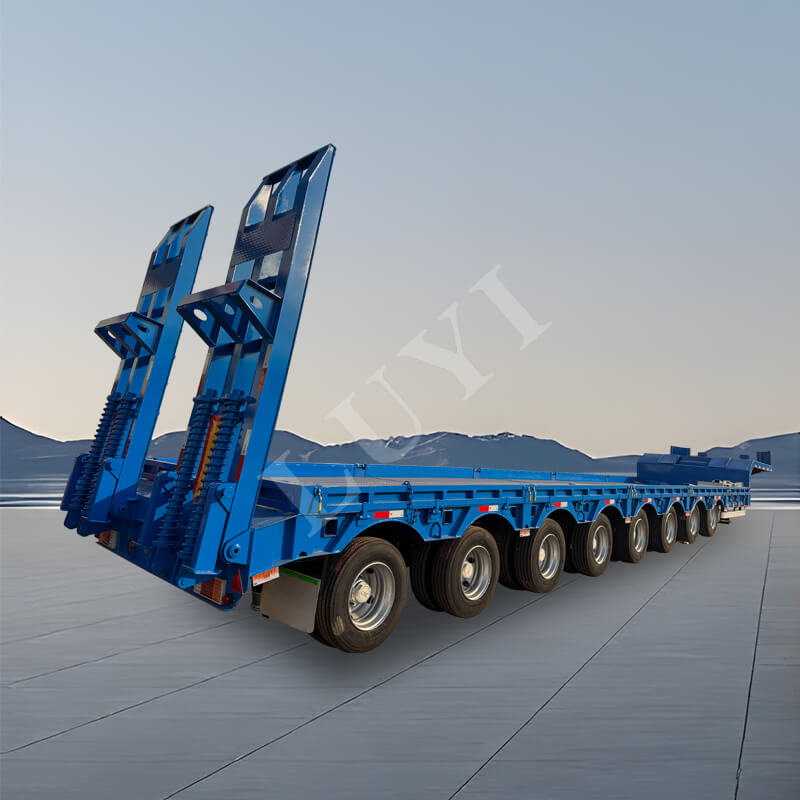 Rimorchio a pianale ribassato per carichi pesanti a 8 assi da 150 tonnellate