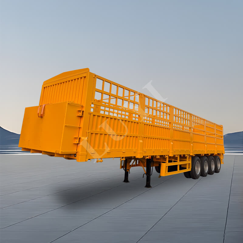 Semirimorchio con sponde laterali a 4 assi con pannello laterale staccabile, semirimorchio a sponde alte da 60 e 80 tonnellate