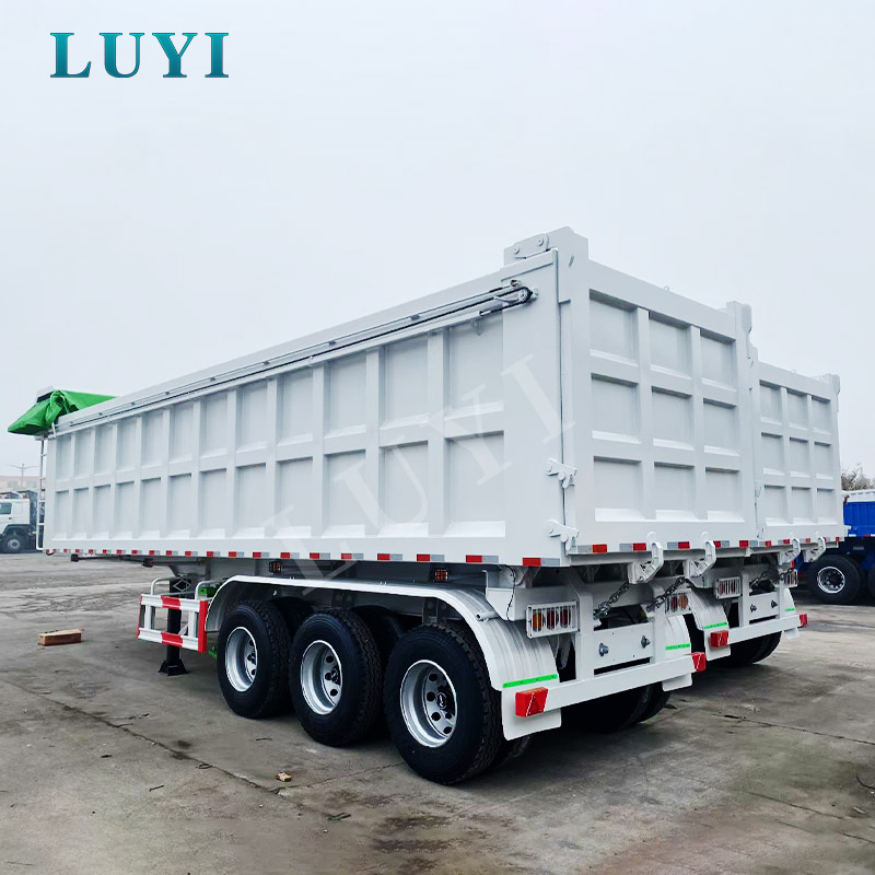 Semirimorchio con cassone ribaltabile posteriore LUYI a 3 assi da 80-100 tonnellate
