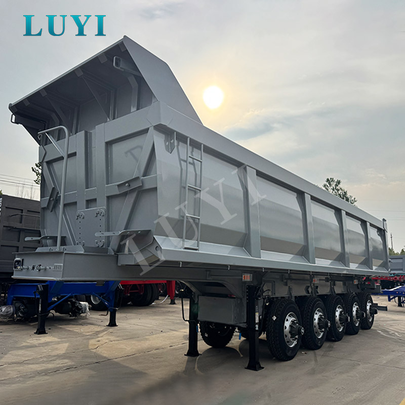 LUYI Semirimorchio ribaltabile posteriore a cinque assi grigio LUYI Semirimorchio ribaltabile posteriore a cinque assi grigio