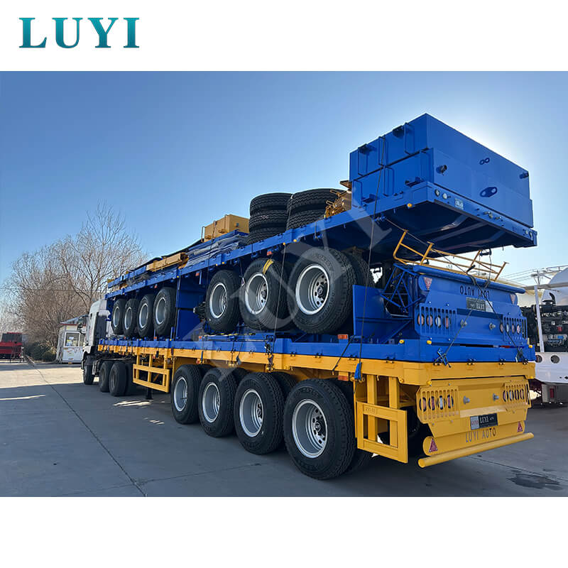 Semirimorchio portacontainer a pianale piatto da 40 piedi a tre assi