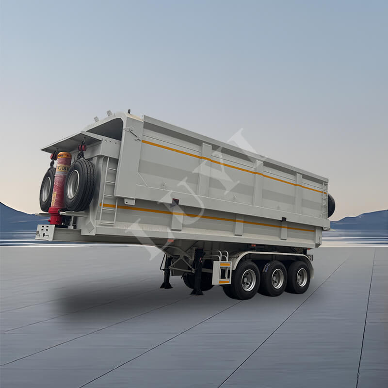 Semirimorchio con cassone ribaltabile posteriore a tre assi da 60-80 tonnellate